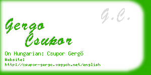 gergo csupor business card